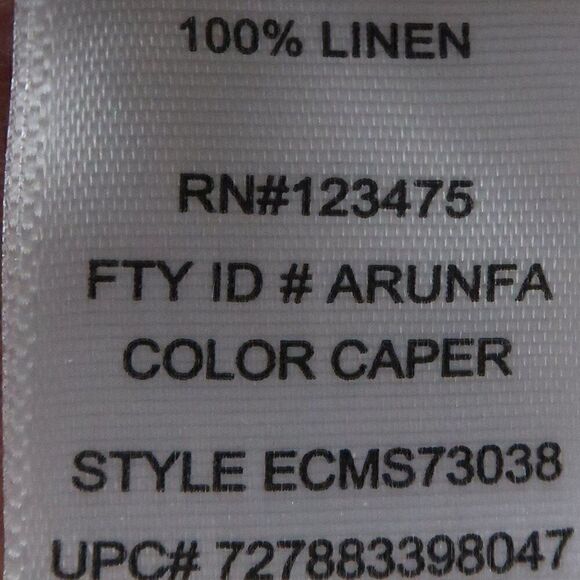 COMPANY ELLEN TRACY CAPER GREEN ROUND NECK 1/2 SLEEVE LINEN TUNIC TOP SIZE M - Picture 3 of 7